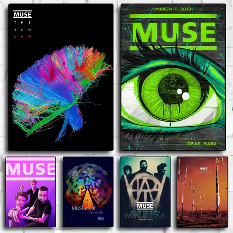 Muse Rock Band Poster Canvas Painting Modern Home Living Room Bedroom Bar Retro Wall Decoration Wall