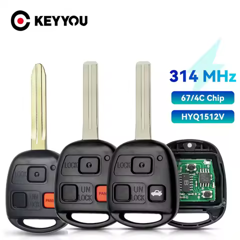 KEYYOU For Lexus ES 250 GS SC 300 LS 400 LX 450 470 1989-2001 TOY40 3 Button Remote Car Key 315MHZ 4
