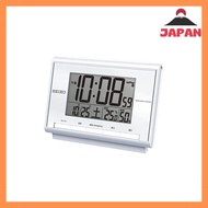 [Direct from Japan][Brand New]Seiko Clock Alarm Clock Electric Wave Digital Calendar Temperature Humidity Display White Pearl SQ698S SEIKO