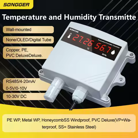 High Precision RS485 Temperature Humidity Transmitter Industrial Temp Humidity Sensor Monitor for Gr