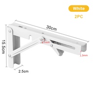 สแตนเลสพับสามเหลี่ยมชั้นวาง 2ชิ้น มี3ไซส์: 8/12/16 นิ้ว ขายึดพับได้ Adjustable Mounted Wall Shelf แข