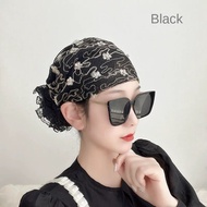 DAWEIF Thêu ren Mũ trùm đầu Che Tóc Trắng Hợp thời trang Băng Đô Bọc toàn bộ Mũ sau sinh Nữ