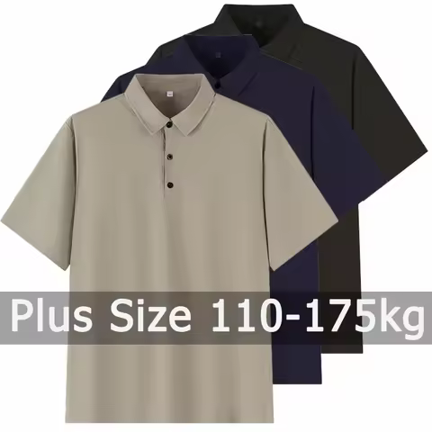 Polo Shirts Men Short Sleeve Polos Big Size 5XL 6XL 7XL 110-175kg Loose Shirt Oversized Tops Plus Si