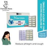 JH NUTRITION NACOUS NAC ACETYLCYSTEIN 12 x 10s