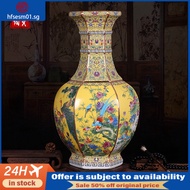 [in Stock] Floor Large Vase Jingdezhen Ceramic Decorative Vase Antique Imitation Chinese Style Enamel Porcelain Home Crafts Decoration Sozm