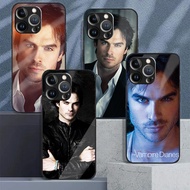 The Vampire Diaries Damon Salvatore Ian Somerhalder Tempered Glass Cell Phone Case For iPhone 16 15 