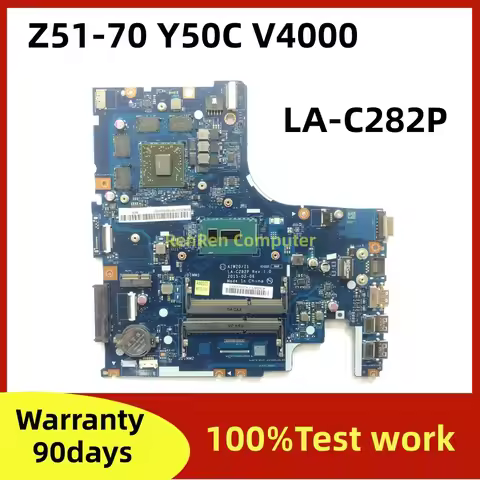 LA-C282P For Lenovo XIAOXIN Z51-70 Y50C V4000 Laptop Motherboard With CPU I7-5500U/I5-5200U and GPU.
