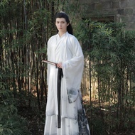 Hanfu Male Wei Jin Style Antique Printing Dyeing Large Sleeve Waist Skirt Fairy Knight cp Young Coup