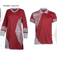 XS-7XL PLUS SIZE JERSEY MUSLIMAH / JERSI MUSLIMAH COUPLE RED HEATHER SILVER XHH626 (ODEEN)