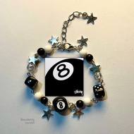 Stussy / 8 Ball Bracelet - Y2K Bracelet - Stussy Bracelet - Chain Beaded Bracelet
