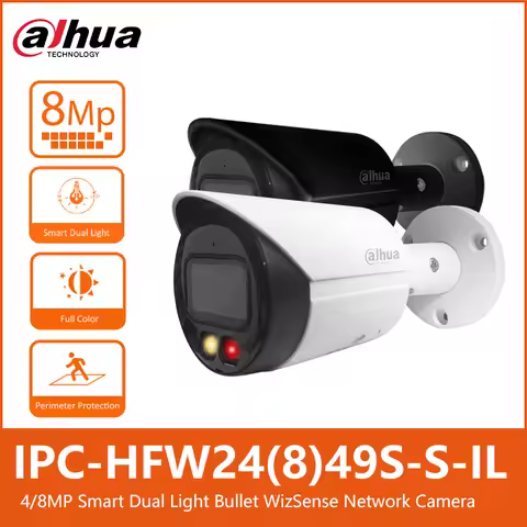 Dahua IPC-HFW2449S-S-IL 4MP IPC-HFW2849S-S-IL 4K 8MP Smart Dual Light Full-color Bullet WizSense Net