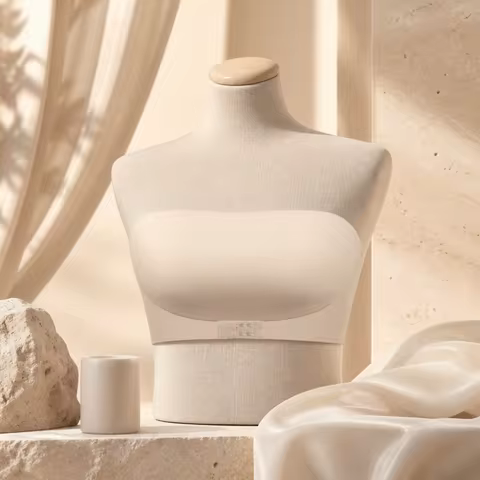 Comfortable Invisible Strapless Bra Push Up Ice Silk Seamless Bra Underwear Removable Padded Front B