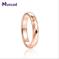 25c NUNCAD Tungsten Carbide Ring 4mm Width Hammered Finish Rose Gold Color Wedding Band for Wo 9XA