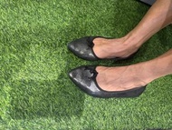 🇫🇷 Bagllerina Paris Foldable lamb leather Black Glitter Pointed Toe Ballet Flats