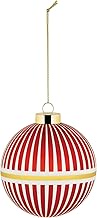 Alessi Delight NZ04 2 - Handblown Glass Christmas Bauble Diameter 9 cm Red White Gold