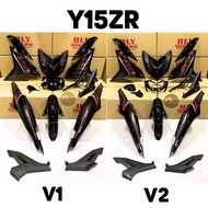 Y15 Y15ZR V1 V2 YSUKU BLACK BATMAN HITAM BODY COVER SET COVERSET HLY