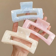3pcs/1pc 4.33in/11cm White, Blue, Pink Square Lightweight Plastic Hair Clips, Fashion Versatile High