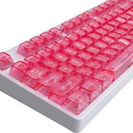 Transparent Jelly Keycap Set 115 Key Custom Pink Key Cap Artisan Mechanical Keyboard MX Switch Point