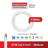 Kabel Metal - Kabel NYM 3x2.5 mm 5 Meter Kawat Tembaga Listrik KMI SNI