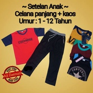 {Free shipping} CHILDREN'S CLOTHING SET 1-13 years CHINOS LONG PANTS + T-SHIRT | CHILDREN'S SUITS| B