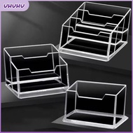 UHUHU 1Pcs Business Card Box, Display Stand Acrylic Plastic Bussiness Card Holder, 1/2/3 Grids  Tran