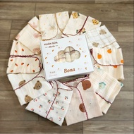 LIQUIDATION Set of 6 bona milk towels (2 layers) for babies, 2-layer muslin towels for newborns