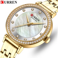 CURREN Top Brand Original Diamond Fashion  Ladies Quartz Watch Clock Outdoor Stainless Steel Sport Waterproof Lady Design Watch