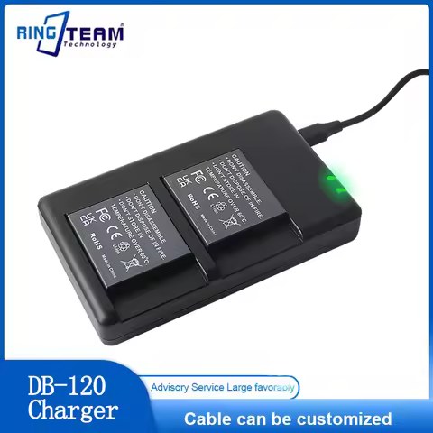 DB-120 Dual USB-C Charger - Smart Protection CE Certified for Ricoh GR III GR IIIx GR2 Camera