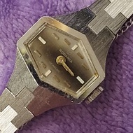 🌻🎇 【鐘錶配件 - 以零件出售】RODANIA 罕有六角連帶女裝手動上鏈機械錶。（運作正常，仍需抹油校準。）