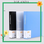 YOLAN Transparent Folder, Plastic Office Document Binder File Folder, Practical 2 Holes D-shaped Lev