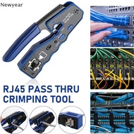 [Newyear] RJ45 Crimp Tool Kit Pass Through Ethernet Crimper And Tester For Cat5e Cat6 Cat6a 8P8C Wir