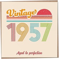 Mug Monster 66th Birthday Card - Vintage 1957 Aged to Perfection, Funny Greeting Card for Men Women,