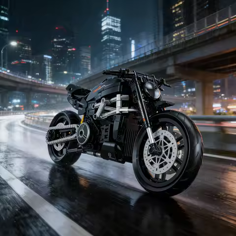 538PCS Moto Racer 1:8 MOC XDiavel s Motorcycle Model Kit City Sports Car Building Blocks Bricks Toys