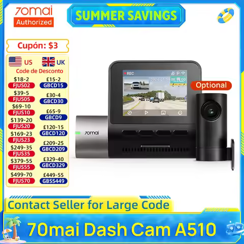 70mai Dash Cam A510 STARVIS2 IMX675 Global 140FOV 1944P HDR ADAS GPS Car Camera A510 DVR Support Rea