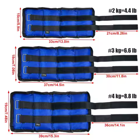 1Pair Adjustable Wrist Ankle Weights 2kg/4.4LBS, 3kg/6.6LBS, 4kg/8.8LBS Weight for Jogging,Gymnastic