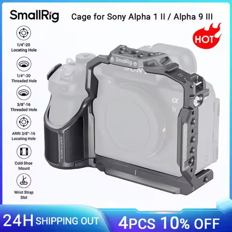 SmallRig A9 III Cage for Sony Alpha 1 II / Alpha 9 III with HawkLock H21 NATO Rail Built-in Arca-Swi