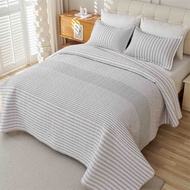 Striped Cotton Quilt Set Twin Queen Size Bedspread for Bed Quilted Bed Cover Summer Coverlet Blanket