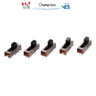 CHAMPIONO 5pcs Micro Slide Switch, 10P 2P4T 5mm Toggle Toggle Switch, Miniature SS-24E01 Vertical 4 