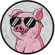 Pig Patch Embroidered Iron on Patches for Clothes Backpacks Bags Jeans Jackets Size 3" ID45095