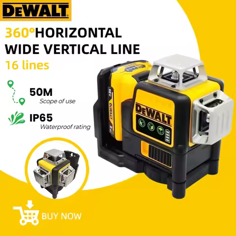 DeWalt DW089LG 12V Lithium Battery 12-Line 360Β° Green Laser Level for Outdoor Use