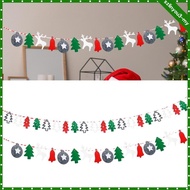 [SzlinyoubeMY] 6x Christmas Fablc Banner Hanging Flags DIY 300cm Long Curtain Decoration Garland Pull The Flag for Front Door Wall Celebrations