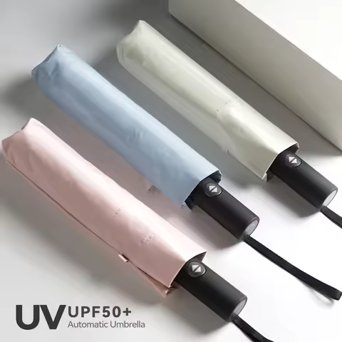 Parachase Automatic Umbrella Woman, 420T Black Coating Sun Umbrella, Windproof Strong, 7K, Folding P