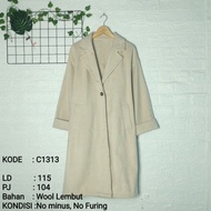 Coat Long Coat Preloved Jumbo Big Size bahan Wool 45