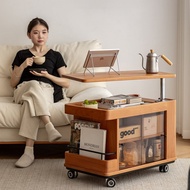 Loft Home Scandinavian Cherry Wood Wheeled Trolley Side Table DRIFT