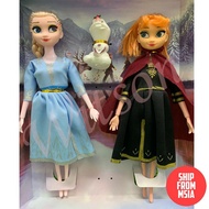 READY STOCK 2in1 Frozen Anna and Elsa With Olaf Doll Toy 29cm Princess Dolls Toys for Girls Kids Bir