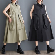 Oladivi Plus Size Casual Sleeveless Dresses - Summer Long Tunics 9222 D024