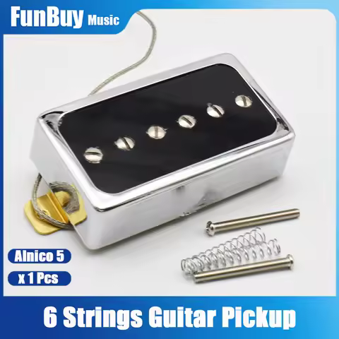 Single Coil Humbucker Size P90 Guitar Pickup with Alnico 5 Magnet Pickup with Silver Cable for LP gu
