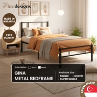 Single Metal Bed Frame Katil White Frame Durable Easy AssemblyHouse Rental Airbnb Standard Single - 