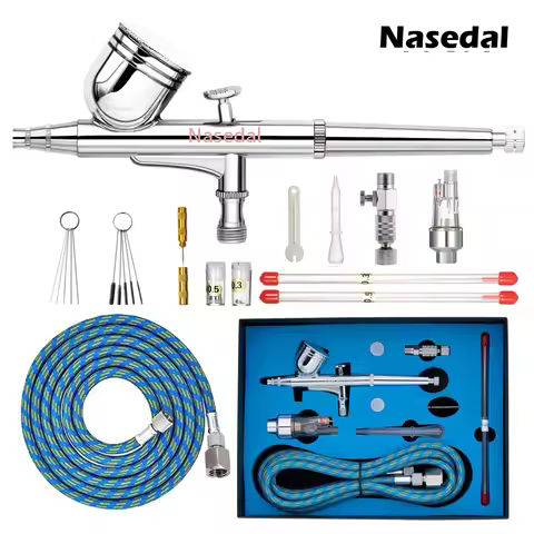 Nasedal Dual-action Airbrush 0.3mm 7cc Spray Gun Air Brush for Cake Model Painting Makeup Tattoo Car