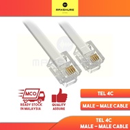 [MaxShure] 2 /5 /8 /15/ 30 /100 Meter RJ11 6P4C Home Office Cable Telephone Line Cable ADSL Fax
